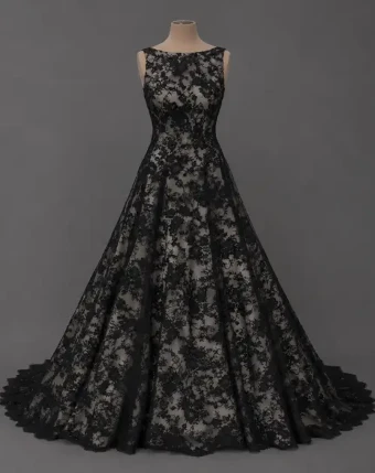 Essense of Australia Jolee #2 (IVIV-PL) IVORY LACE OVER IVORY GOWN W PORCELAIN TULLE PLUNGE thumbnail