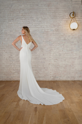 Stella York Chloe (WITHOUT LACE) #1 (PI-PL) Pure Ivory Gown w Porcelain Tulle Plunge thumbnail