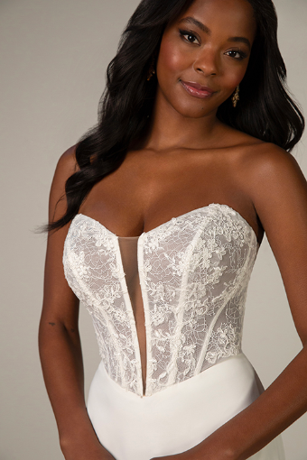 Stella York Demi #2 default (IV-PL) Ivory Gown w Porcelain Tulle Plunge thumbnail