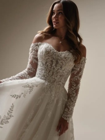 Maggie Sottero Rita #1 Ivory/Silver Accent over Soft Pearl (gown with Natural Illusion) thumbnail