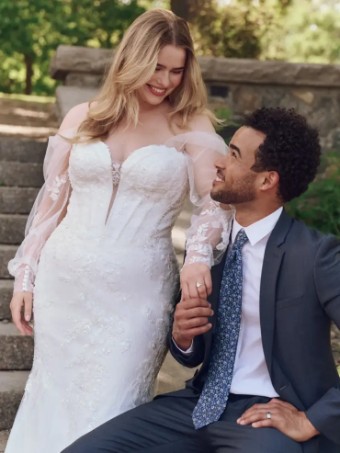 Maggie Sottero Benjie #1 Ivory over Blush (gown with Natural Illusion) thumbnail