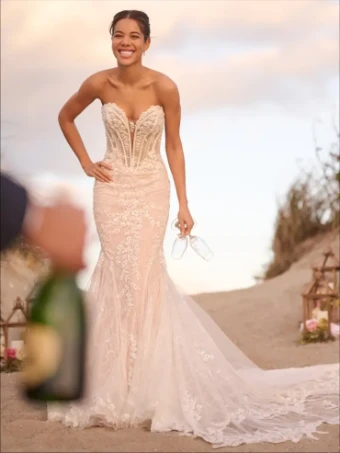 Maggie Sottero BENJIE ROYALE (25MB841A01 - Unlined Bodice, Chantilly Lace) #2 All Ivory (gown with Ivory Illusion) thumbnail