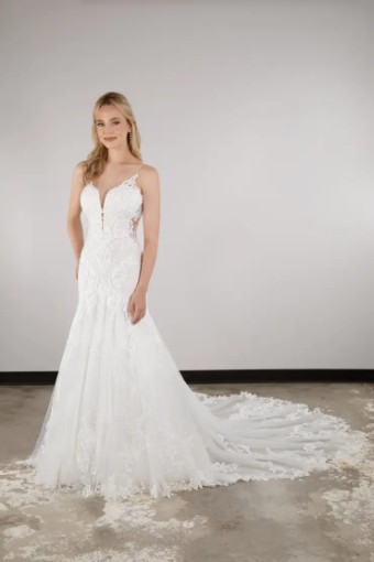 Essense of Australia Ava #4 (IVRM-PL) Ivory Lace & Tulle over Rum Gown w Porcelain Tulle Illusion thumbnail