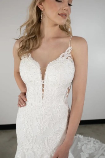 Essense of Australia Ava #3 (IVRM-PL) Ivory Lace & Tulle over Rum Gown w Porcelain Tulle Illusion thumbnail
