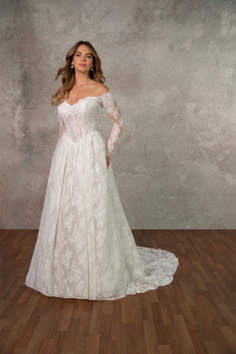 Essense of Australia Elena #0 default (IV-IV) Ivory Lace and Tulle over Ivory Gown thumbnail